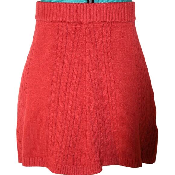 Lush Dresses & Skirts - Lush Burnt Orange Cable Knit Mini Sweater Skirt | Women Small Thanksgiving Vibe